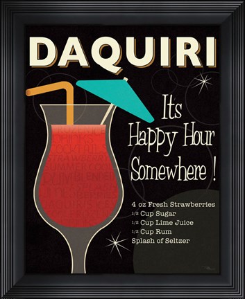 Framed Cocktail Hour III Print