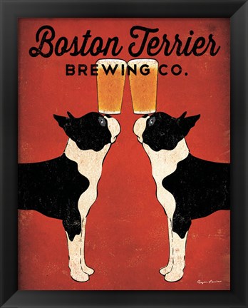 Framed Boston Terrier Brewing Co. Print