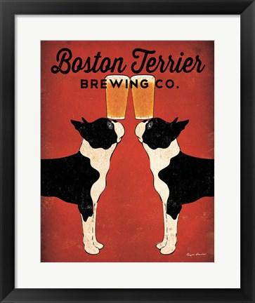 Framed Boston Terrier Brewing Co. Print