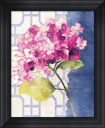Framed Antique Floral on White I Print