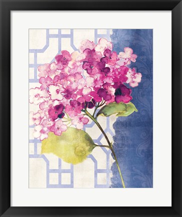 Framed Antique Floral on White I Print