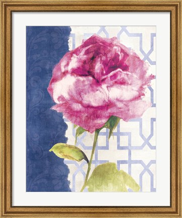 Framed Antique Floral on White II Print