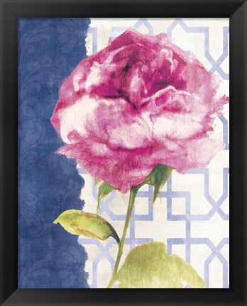 Framed Antique Floral on White II Print