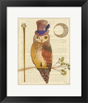 Framed Steampunk Owl II Print