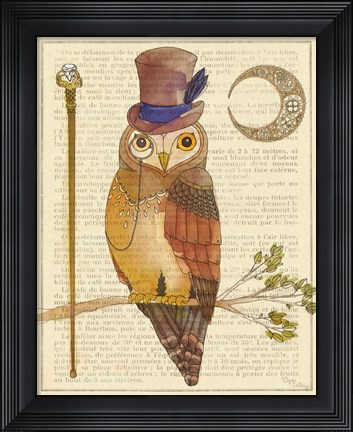 Framed Steampunk Owl II Print