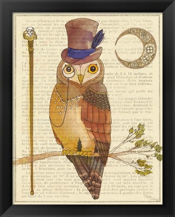 Framed Steampunk Owl II Print