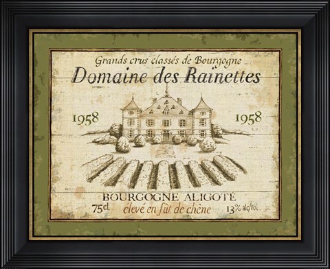 Framed French Wine Label III Print