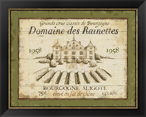 Framed French Wine Label III Print