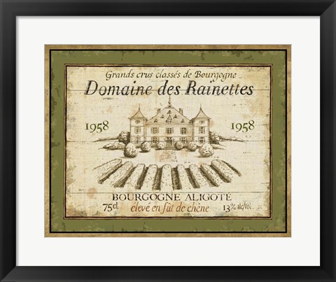 Framed French Wine Label III Print