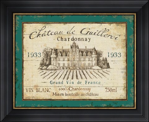 Framed French Wine Label IV Print