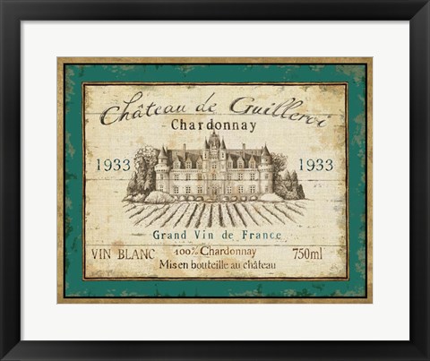 Framed French Wine Label IV Print