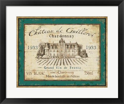 Framed French Wine Label IV Print