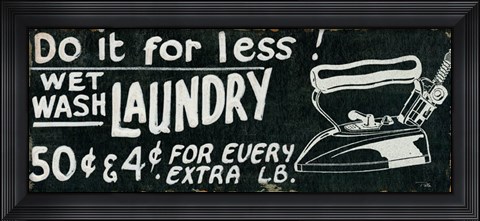 Framed Vintage Sign I Print