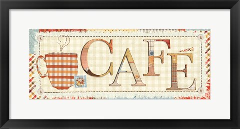 Framed Patchwork Cafe I Print