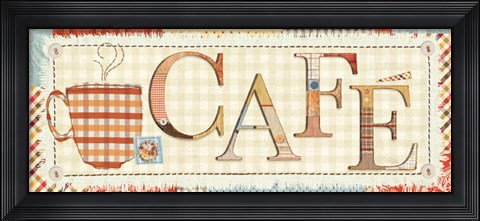 Framed Patchwork Cafe I Print