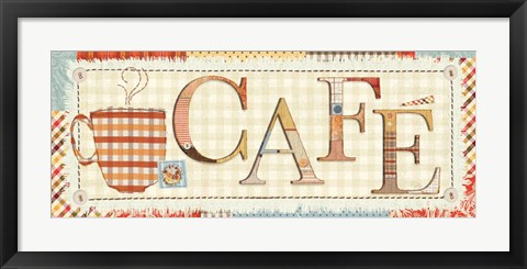 Framed Patchwork Cafe I Print