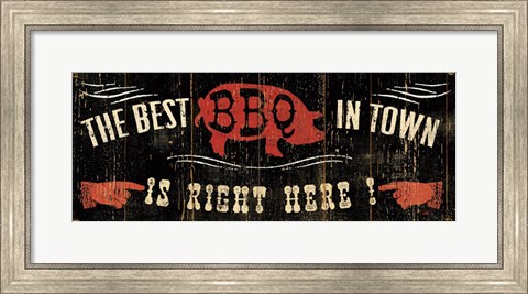 Framed Best BBQ in Town Print