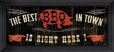 Framed Best BBQ in Town Print
