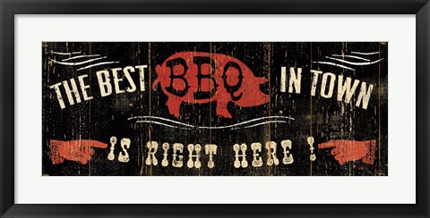 Framed Best BBQ in Town Print