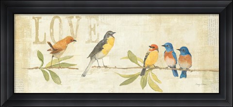 Framed Adoration of the Magpie Panel I Print