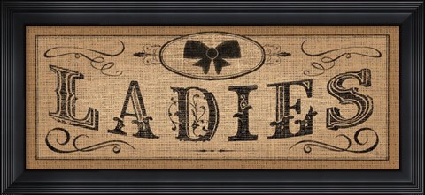 Framed Le Restroom Burlap I Print