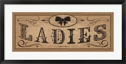 Framed Le Restroom Burlap I Print