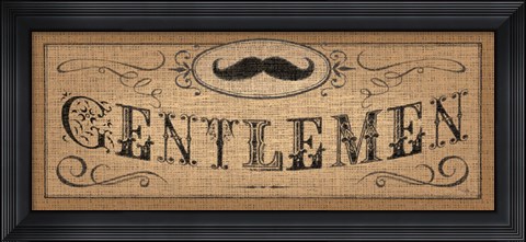 Framed Le Restroom Burlap II Print