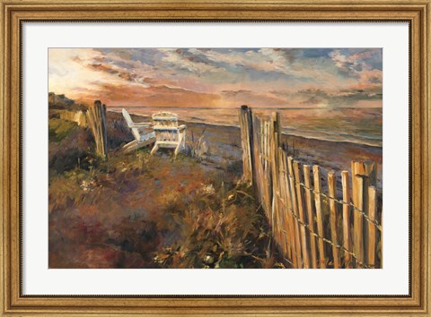 Framed Beach at Sunset Print