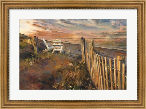 Framed Beach at Sunset Print