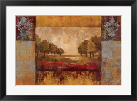 Framed Landscape in Gold Print