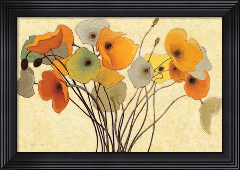 Framed Pumpkin Poppies I Print