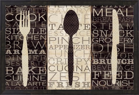 Framed Kitchen Words Trio Print