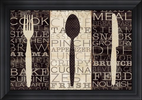 Framed Kitchen Words Trio Print