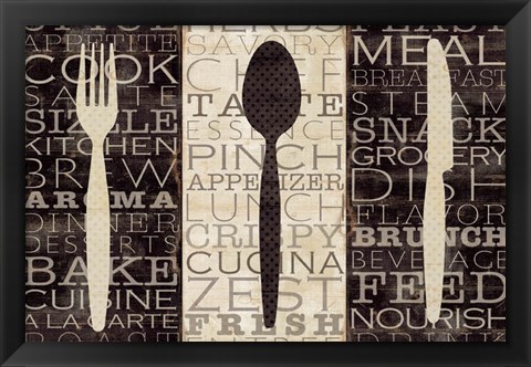 Framed Kitchen Words Trio Print