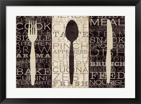 Framed Kitchen Words Trio Print