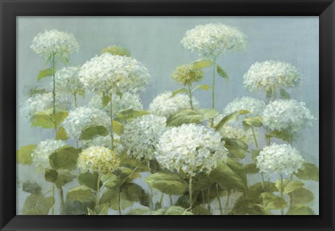 Framed White Hydrangea Garden Print