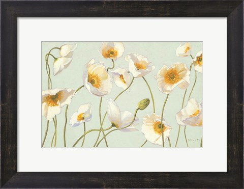 Framed White and Bright Poppies Print