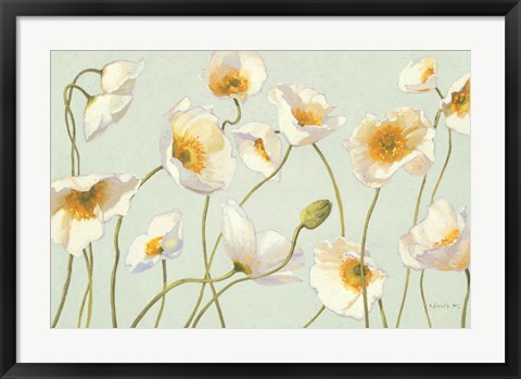 Framed White and Bright Poppies Print