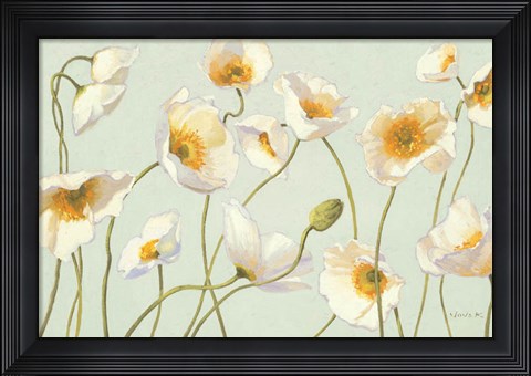 Framed White and Bright Poppies Print
