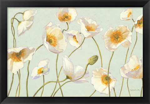 Framed White and Bright Poppies Print