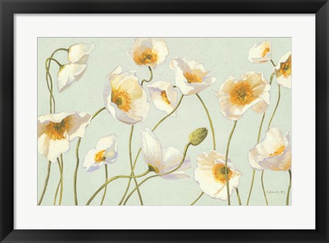 Framed White and Bright Poppies Print