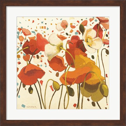 Framed Coral Confetti Print