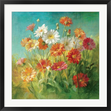 Framed Painted Daisies Print