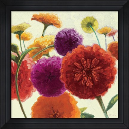 Framed Pure Palette Zinnias Print