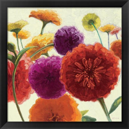 Framed Pure Palette Zinnias Print