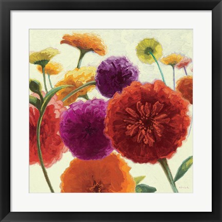 Framed Pure Palette Zinnias Print