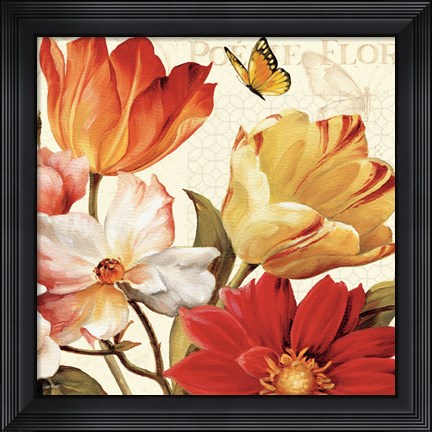Framed Poesie Florale III Crop Print