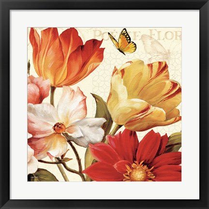 Framed Poesie Florale III Crop Print