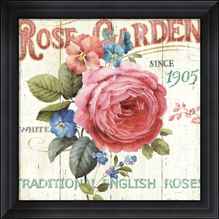 Framed Rose Garden I Print