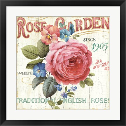 Framed Rose Garden I Print